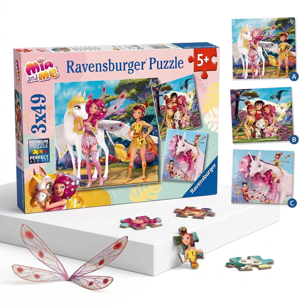 Ravensburger Fairy Unicorn 3‑Pack 49‑Piece Puzzle for Kids - Gomix Brands Outlet